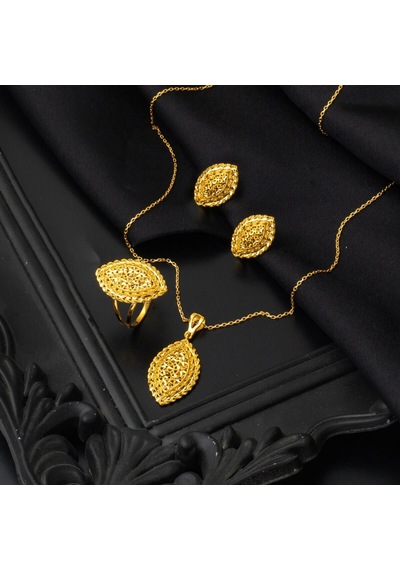 Bilezikci Markiz Yaşam Çiçeği 14 Sarı Altın 3'lü Set Stlbs14k30081