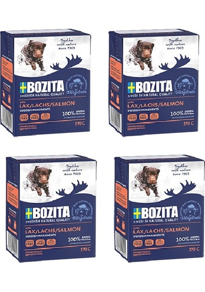 Bozita Somon Balıklı Tahılsız Köpek Yaş Maması 370 Gr. X 4 Adet