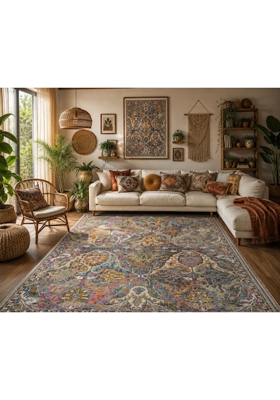 Sofıa Sof 02 Multy Geleneksel El Dokuması Uşak Halı Desenlerine Sahip Vintage Eskitme Tarzı Salon Halısı Oturma Odası Halısı Multi 2 Sofıa Sof 02 Multy Geleneksel El Dokuması Uşak Halı Desenlerine Sahip Vintage Eskitme Tarzı Salon Halısı Oturma Odası Halısı Multi 2
