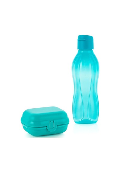 Eco Şişe Suluk Ve Matara 500ml Mavi & Eco Mini Taşıma Kabı Mavi