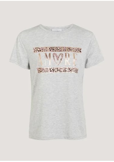 Kısa Kollu Baskılı  Gri T-Shirt KT01922 Gri
