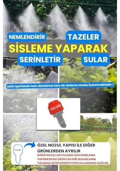 Bahçe Balkon Veranda Sera Bitki Çiçek Damlama Nemlendirme Sulama Sisleme Püskürtme Hortum Sistemi