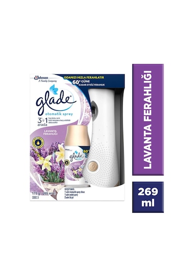 GLADE OTOMATİK SPREY LAVANTA FERAHLIĞI MAKİNE + YEDEK 269 ML