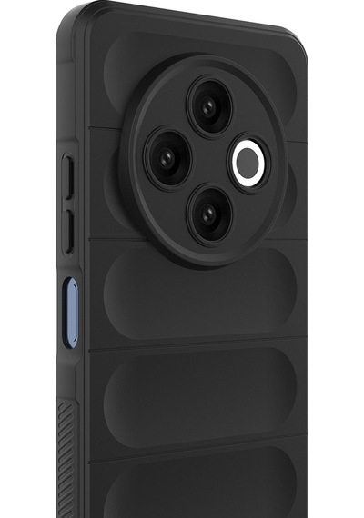 Tecno Spark 30 4g Kılıf Esnek Tpu Oyuklu Arka Yüzey Tasarımlı Zore Etnik Silikon Kapak Siyah
