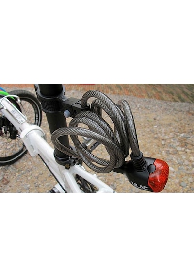 Ulac Pulsar Neo Flash Anahtarlı Sipral Kilit Işıklı (1500mm/8mm) Siyah