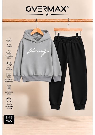Overmax Italik King Baskılı Kapüşonlu Sweatshirt Eşofman Takımı 3-12 Yaş Gri Üst-siyah Alt - 923241758 Gri Üst-siyah Alt Overmax Italik King Baskılı Kapüşonlu Sweatshirt Eşofman Takımı 3-12 Yaş Gri Üst-siyah Alt - 923241758 Gri Üst-siyah Alt