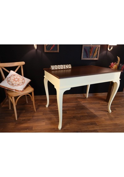 Wooding-Mobilya Wooding 100 Cm Masif Krem Ceviz Yemek Masası