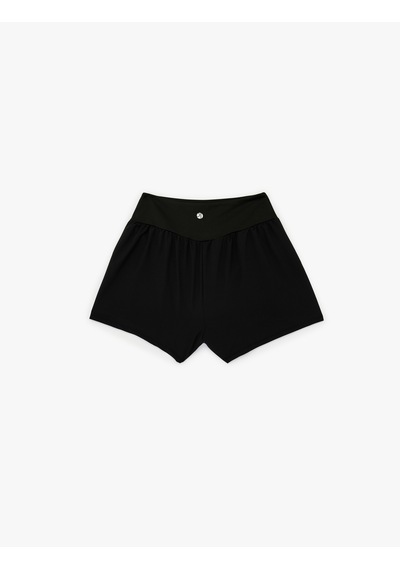 Koton Yüksek Bel Slim Fit Spor Şort Siyah 6sak40250nk
