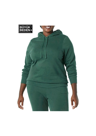 Süperlife Kadın Büyük Beden Kapşonlu İnce Sweatshirt Spr24bswk57 Yeşil