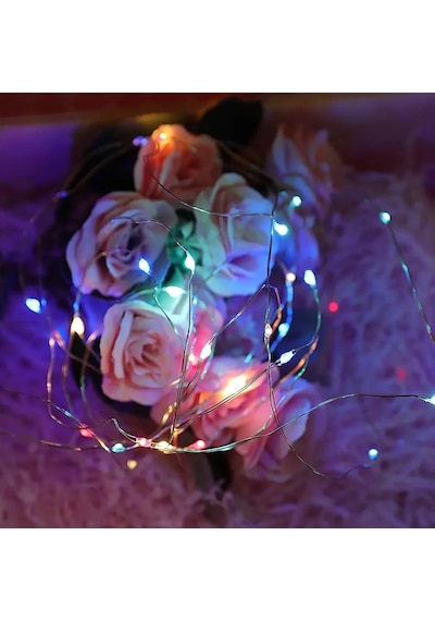 Greyder Gd957 Şerit Pilli Aydınlatma 3 Metre 30 Adet Beyaz Peri Led Çok Renkli