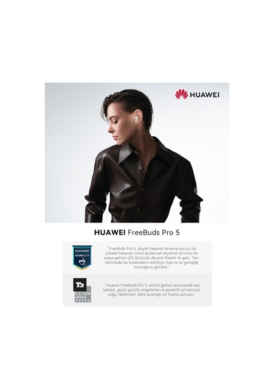 Tr Freebuds Pro 5 Kulaklık, İş Ve Ofis İçin Çift Sürücülü Yapay Zeka Gürültü Engelleme Sürükleyici Ses Ve
