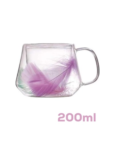 Perotti 16798 Double Feather Çift Cidarlı Kupa 2 Adet 200 Ml Şeffaf