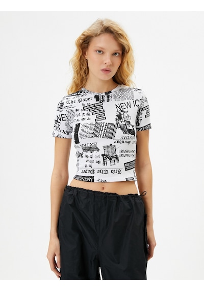 Koton Baskılı Crop Tişört Slim Fit Kısa Kollu Bisiklet Yaka Pamuklu Siyah Desenli 4sal10011ık 4SAL10011IK9D9 Siyah Koton Baskılı Crop Tişört Slim Fit Kısa Kollu Bisiklet Yaka Pamuklu Siyah Desenli 4sal10011ık 4SAL10011IK9D9 Siyah
