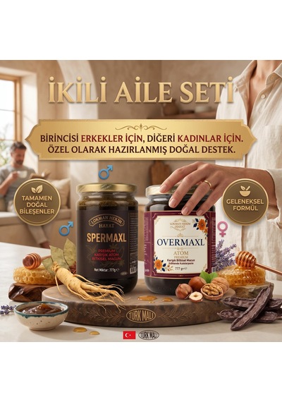 Spermaxl - Overmaxl Aile Seti 2 X 777 Gr Erkek Ve Kadın Için Bitkisel Destek Lokman Hekim Hayat 1600 G