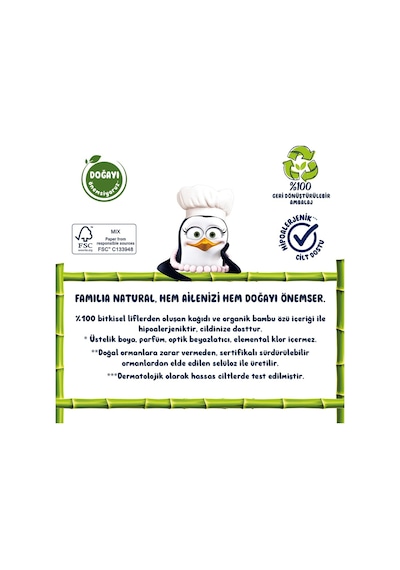 Familia Plus Natural Tuvalet Kağıdı 3 x 40 Rulo