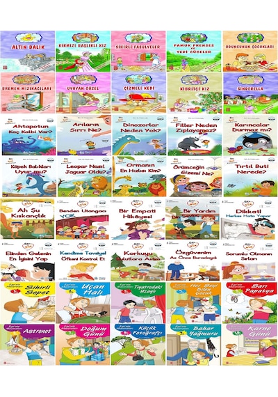 1.Sınıf Ev ve Sınıf Kitaplığı İçin Büyük Boy Eğlenceli 40 li Hikaye Seti (16 Yaprak)