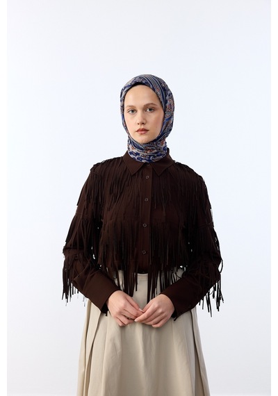 Mirsoy Scarf Zümra Desen Eşarp Lacivert