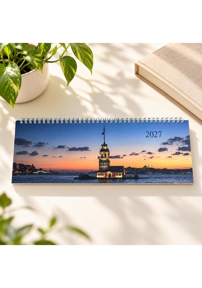 Lizy 2027 Spiralli Masa Takvim 12x33 Cm Manzara