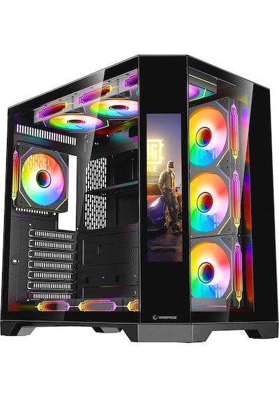 Nova 9.16'' Lcd Ekranlı Hub+kumanda Siyah 7x12cm Argb Pwm Fan Gaming Oyuncu Kasası