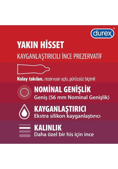 Durex Yakın Hisset Prezervatif 60'lı Durex Yakın Hisset Prezervatif 60'lı