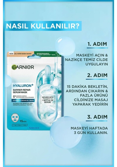 Hyaluron+ Bariyer Onarıcı Serum Maske 28gr