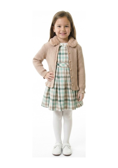 Xo Kids Kız Çocuk Elbise 3-7 Yaş 4766 Bej