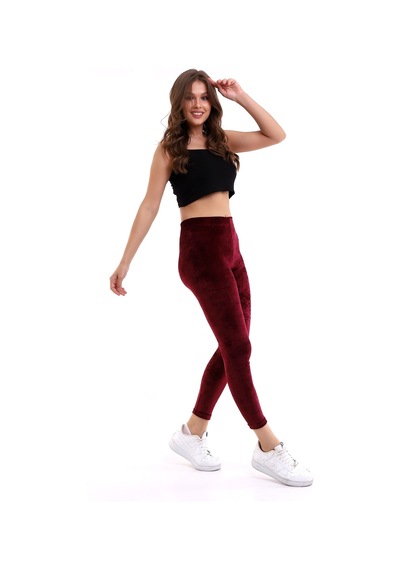 Winmoda34 Kadife Tayt Bordo