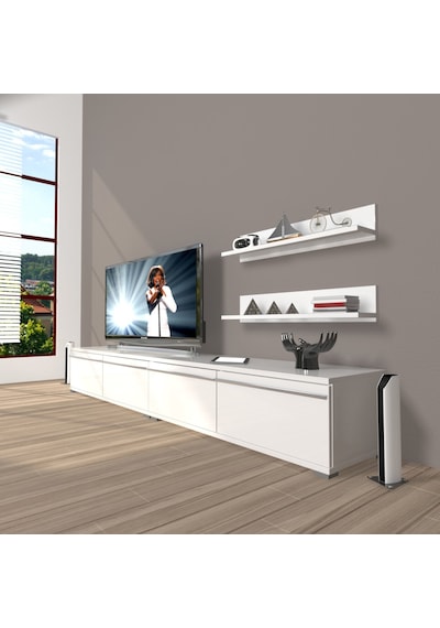 Decoraktiv Eko 200t Mdf Tv Ünitesi Tv Sehpası Parlak Beyaz