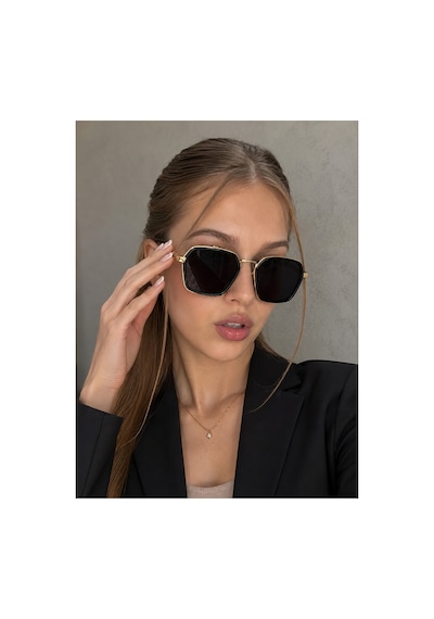 Güneş Gözlüğü Kadın & Erkek Uv400 Cam Gold Siyah Çok Renkli
