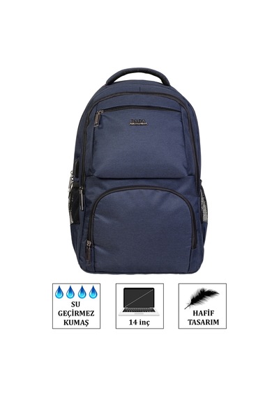 Case Club 13,3-14 İnç Lacivert Laptop Sırt Çantası Su Geçirmez Kumaş Darbe Emici Koruma