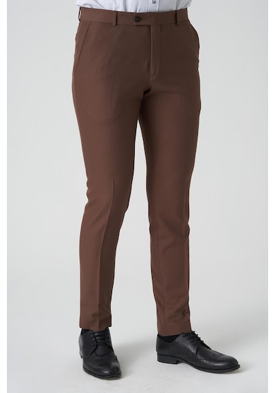 White Stone Alverca Do Ribatejo P1028 Slim Fit Kumaş Pantolon Kahve Kahve Kahverengi