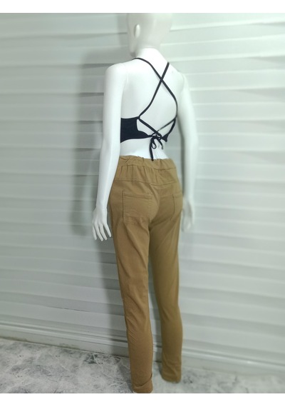 Bohem Stil İtalyan Likralı Skinny Pantolon-8935 Camel