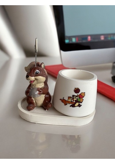 Sincap Not - Fotoğraf Tutuculu Saksı Seti Hediyelik Ofis Seti Kahve
