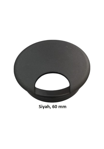 Masa Üstü Kablo Kanalı Deliği Kapağı Siyah Masa Kapağı 6 Cm 5 Adet