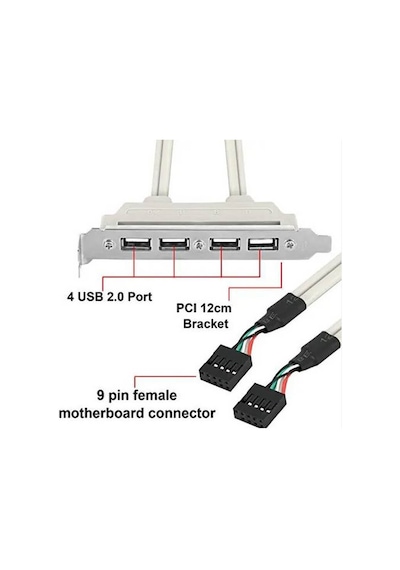 Anakart Üzeri 4 Port Usb 2.0 Çoklayıcı Hub