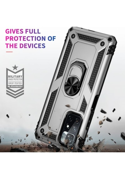 Smcase Xiaomi Redmi 10 2022 Kılıf Vega Yüzüklü Tank Silikon