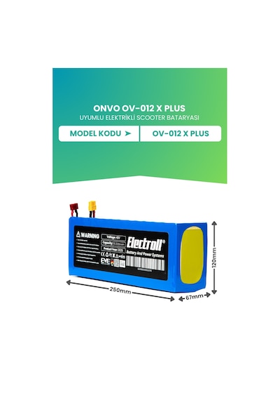 Onvo Ov-012 X Plus Batarya 48v 19.2ah Pil