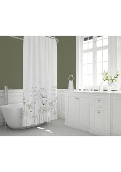 Home Banyo Perdesi - Tek Kanat Polyester Kumaş 180x200 Cm Siyah