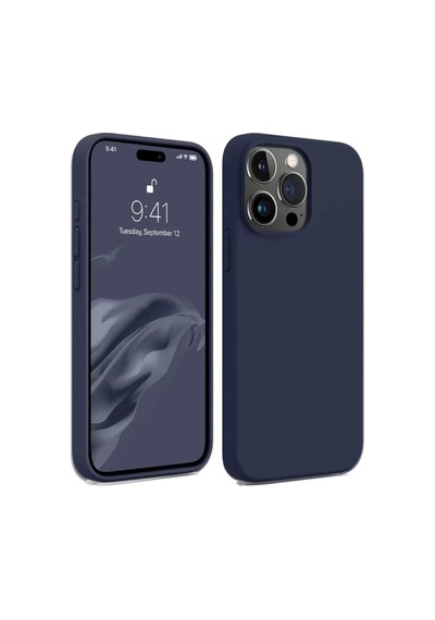 İphone 15 Pro Kılıf First Silikon - Lacivert