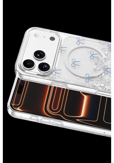 Onegif Apple iPhone Uyumlu 17 Pro Misk Simli Magsafe Kapak - Desen 3 Bz8683140939595