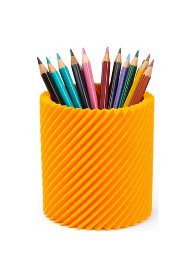 Spiral Tasarım Kalemlik Masaüstü Kalem Tutucu Sert Plastik Kalem Standı Modern Dekoratif Çok Renkli
