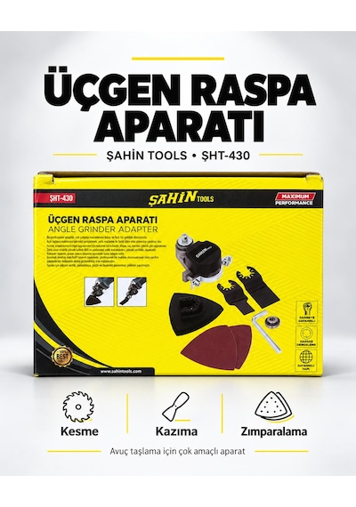 Üçgen Raspa Aparatı Avuç Taşlama İçin Kesme, Kazıma Ve Zımparalama Seti