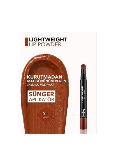 Lightweight Lip Powder Shea Yağı Ve Zeytinyağı İçeren Yoğun Pigmentli Mat Dudak Pudrası No. 011 - Mature - 8682536007535 Çok Renkli
