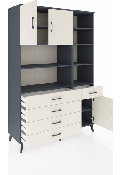 Hyperion Dolap 9 Raflı 5 Çekmeceli 3 Kapaklı 132x44x195 Antrasit-aytaşı/aytaşı Aytası/aytası Hyperion Dolap 9 Raflı 5 Çekmeceli 3 Kapaklı 132x44x195 Antrasit-aytaşı/aytaşı Aytası/aytası