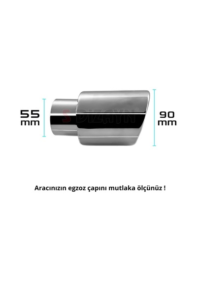 S-Dizayn  Dacia Duster 2 Krom Egzoz Ucu Vidalı 55mm Çap 2018 Ve Üzeri