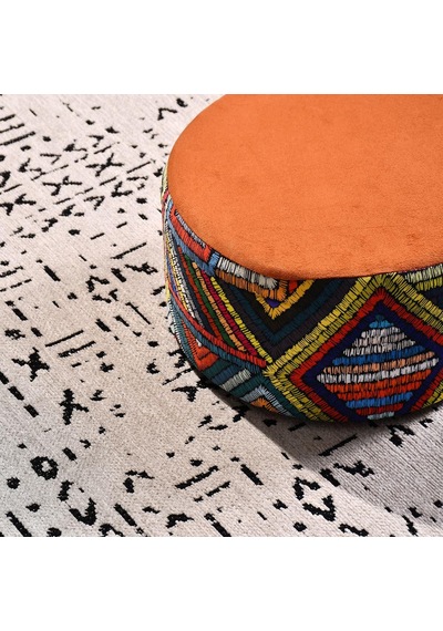 Bespoky Lucky Geometrik Modern Salon Halısı Makine Dokuma Krem