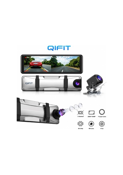 4k Aı Araç Kamerası, Ön Ve Arka Kamera, Wi-fi Bağlantılı, Sesli Kontrol, 12 İnç Dokunmatik Ekran, Loop Kayıt, G-sensör, Park Modu, Gps Yok