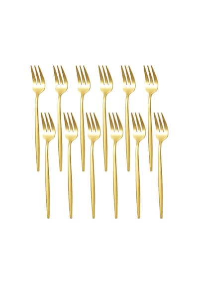 410 Çelik 12 Adet Gold Renk Tatlı Ve Meyve Çatalı Cin611sr-12 Diğer