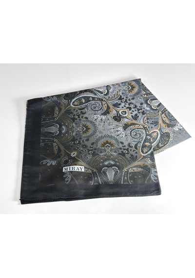 Miray Nevada Büyük Boy Organik Pamuk Eşarp - 120 X 120 - 06453 Yeşil-gri
