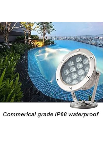 Havuz Led Armatür Aplik Su Geçirmez Açık Alan Aydınlatma Işık Gösterisi Sıva Üstü Krom Kasa Doğal Beyaz 4000k A-krm-1202 Ip68 9w 12v